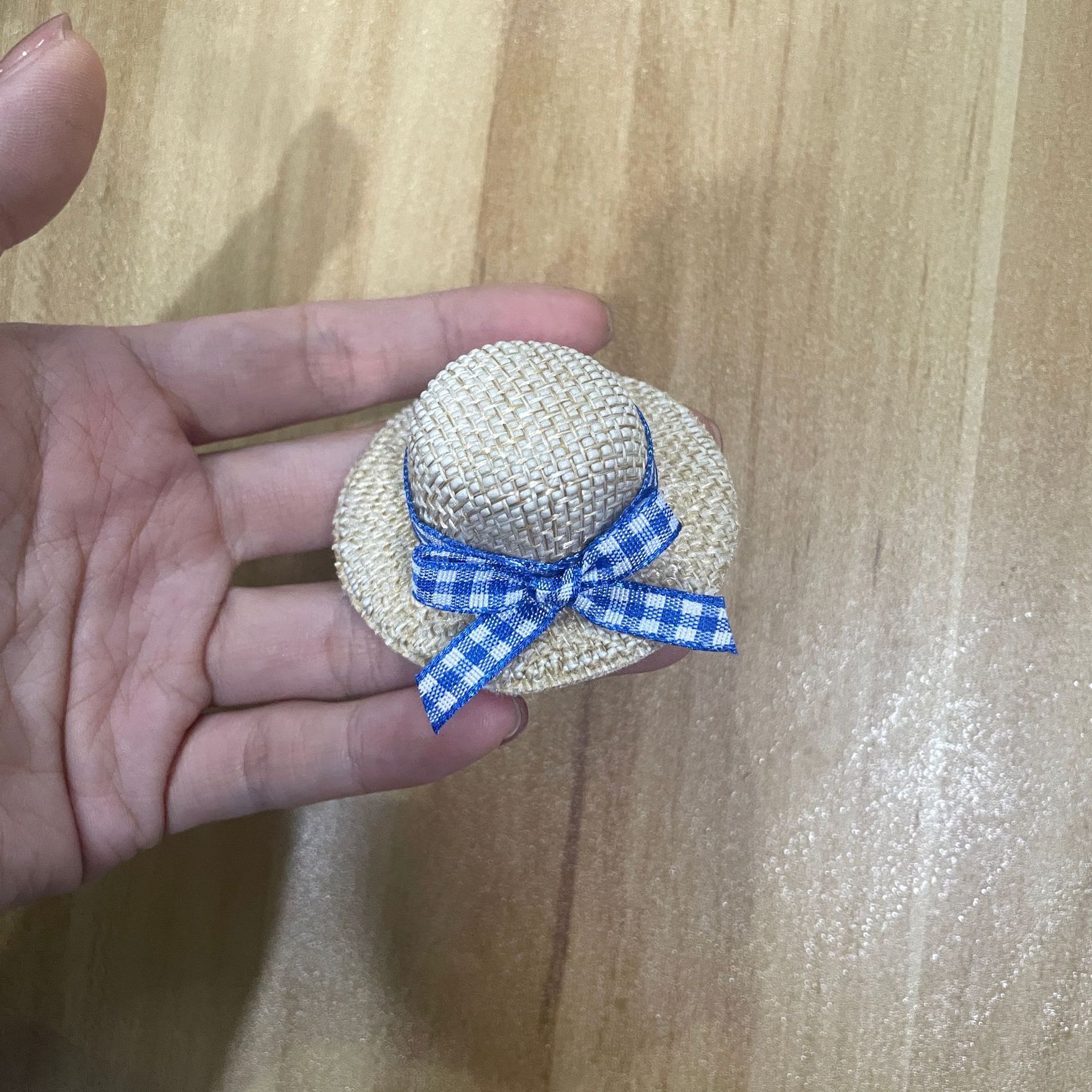 Wholesale Mini bow woven straw hat Doll Aessories