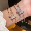 Wholesale Zircon Sparkling Large Butterfly Open Bracelet