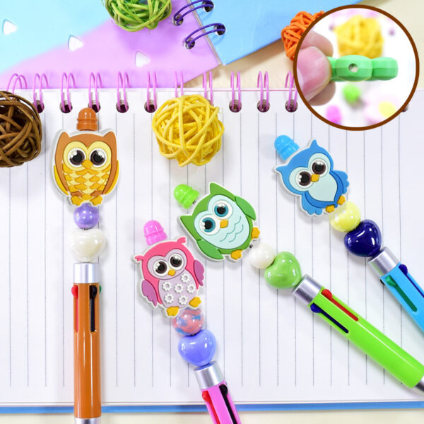 Wholesale PVC soft rubber cute owl beads