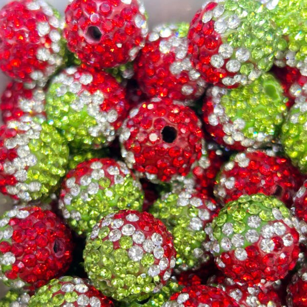 Wholesale 16mm Gypsophila Colorful Gradient Soft Clay Diamond Ball Straight Hole Crystal Beads