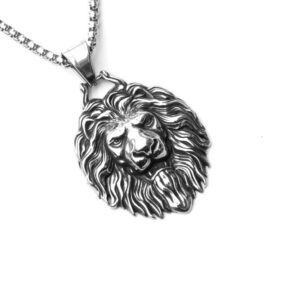 Lion head + stainless steel chain