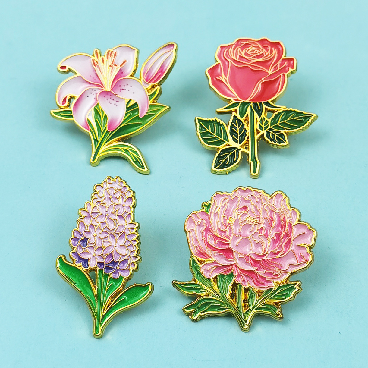 Wholesale Beautiful rose tulip flower metal brooch