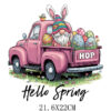 Wholesale Easter Car Rabbit Cartoon UV DTF Ready to Press Transfers Wraps