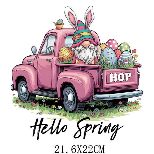 Wholesale Easter Car Rabbit Cartoon UV DTF Ready to Press Transfers Wraps