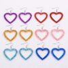Wholesale Valentine's Day Multi colored Sparkling Hollow Love Acrylic Earrings