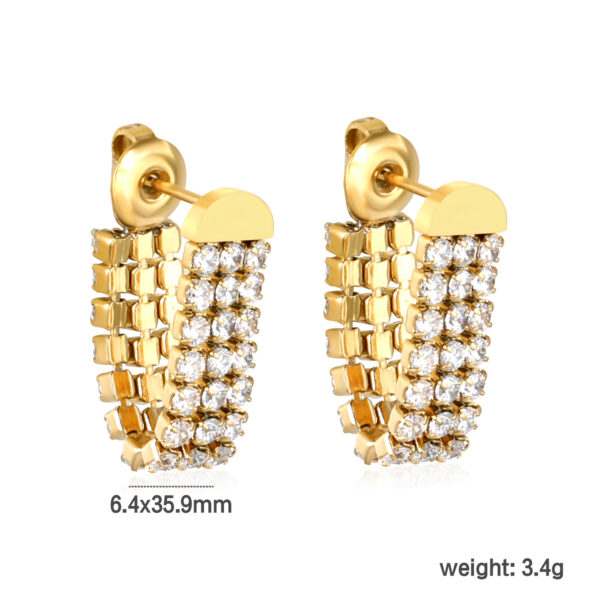 Wholesale Pearl White Diamond 18k Stainless Steel Earrings for Women, Light Luxury