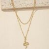 Wholesale Serpentine Fried Dough Twists Chain Layered Snake Pendant Necklace