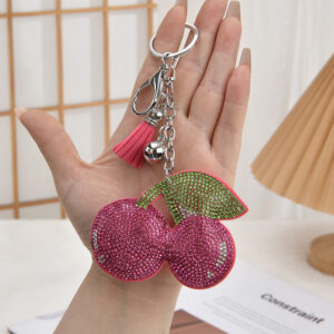 Rose red cherry / Keychain + cherry pendant
