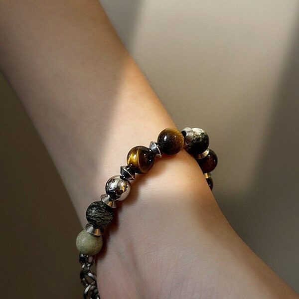 Wholesale Metal Splice Beaded Stainless Steel Bracelet