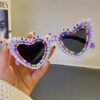 Wholesale Diamond studded letter pearl love wedding dress party sunglasses