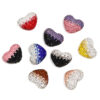 Wholesale 10pcs Love Full Diamond Colorful Splicing Soft Clay Beads