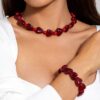 Wholesale Romantic Love Pearl Cherry Valentine's Day Necklace