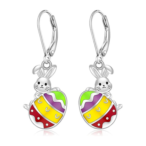 Wholesale Easter egg cute rabbit pendant earrings