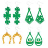Wholesale St. Patrick's Day four-leaf clover hat with acrylic earrings