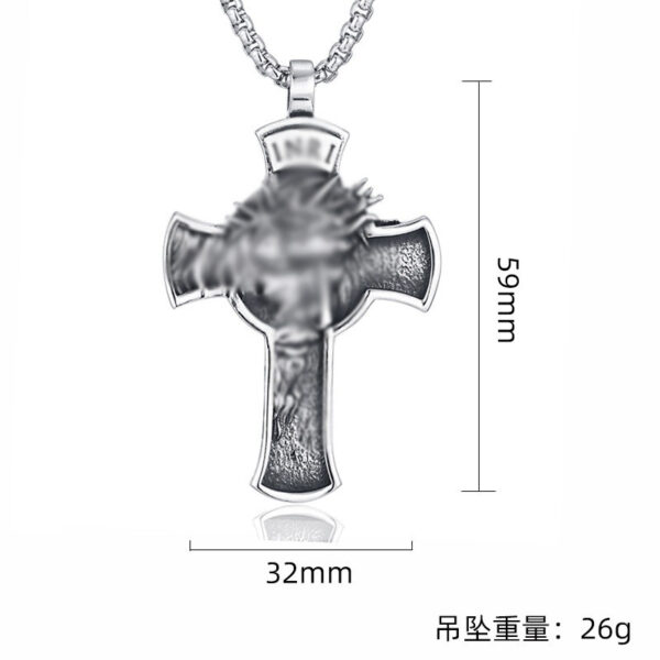 Wholesale Titanium Steel Retro Cross Pendant Necklace