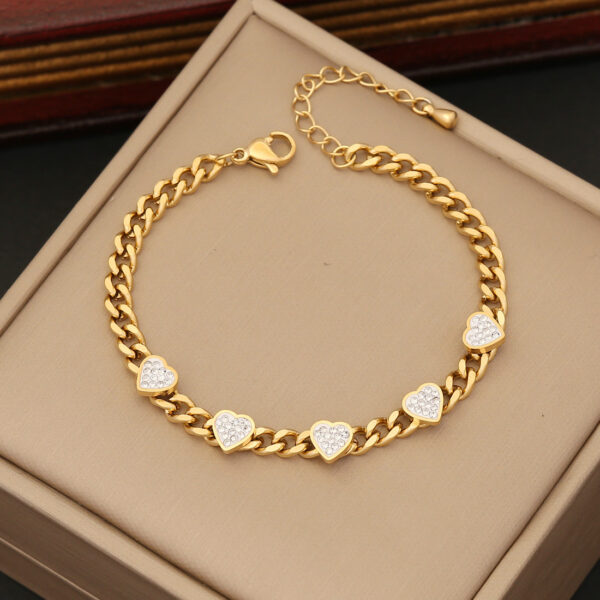 Wholesale full Diamond Love necklace stainless steel clavicle chain