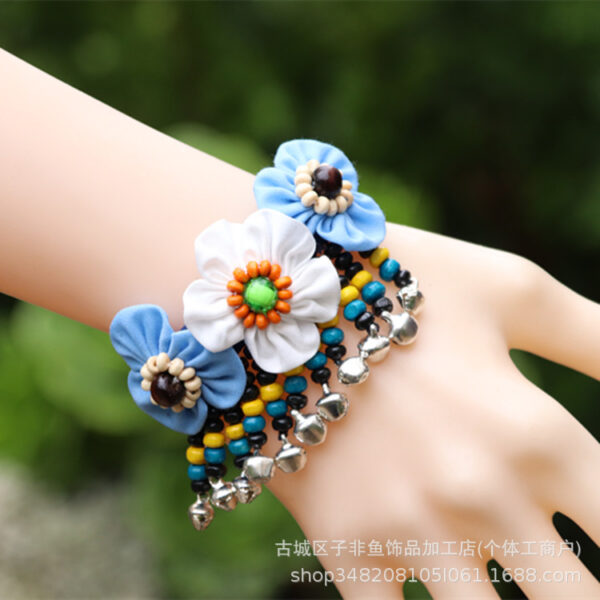 Wholesale Ethnic Style Lijiang Dali Bai Tie-dye Hand-sewn Fabric Blue Dyed Blue Cloth Bracelet Jewelry Miyuki