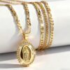 Wholesale Portrait oval pendant inlaid with zircon necklace