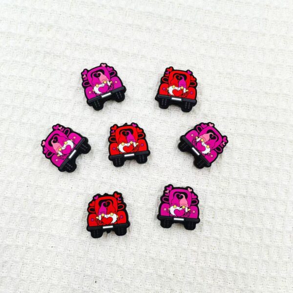 Wholesale 10pcs Romantic Double Sports Car Silicone DIY Beads