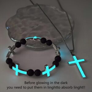 Wholesale Luminous Cross Bracelet Necklace Set