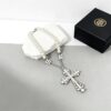 Wholesale Punk style pearl exaggerated cross pendant necklace