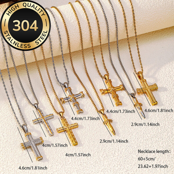 O1CN01A9gpxZ2D0aDeSxiec_2213350918547-0-cib Wholesale Titanium Steel Cool Style Versatile Cross Necklace