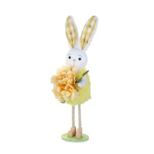 Yellow flower rabbit ornament