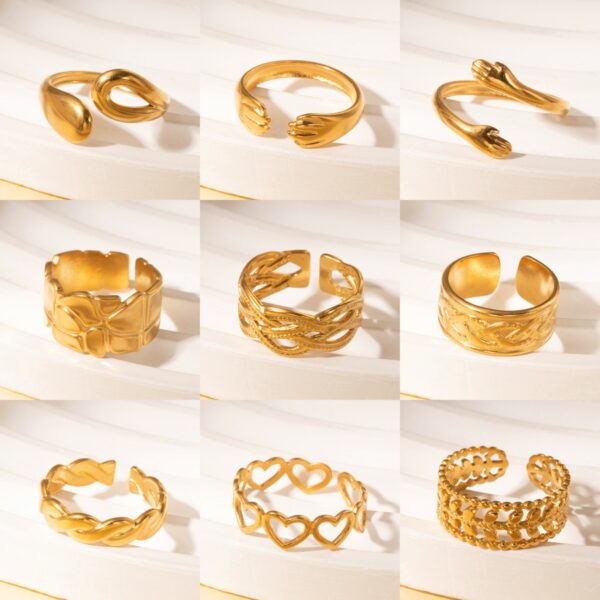 Wholesale Titanium Steel Gold Men's and Women's Luxury Adjustable Ring