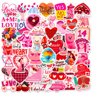 Wholesale 50pcs Cartoon Sweet Valentine's Day Graffiti Stickers