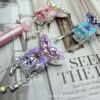 Wholesale Full diamond double-sided mermaid tail tassel inlaid alloy straight hole beads