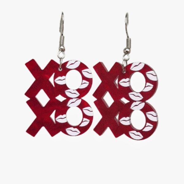 Wholesale Hollow Lips XOXO English Letter Valentine's Day Acrylic Earrings