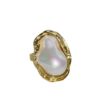 Wholesale Alien pearl gold opening adjustable ring