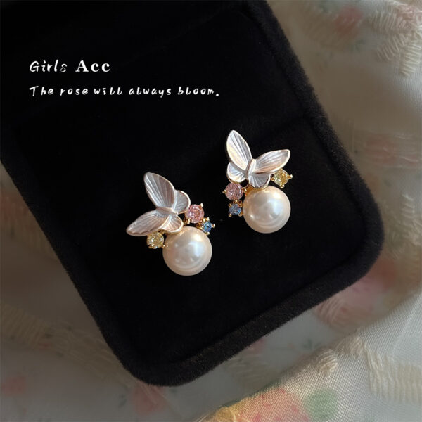 Wholesale Sweet Butterfly Colored Zircon Geometric Earrings