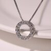 Wholesale Circular geometric inlaid diamond pendant necklace