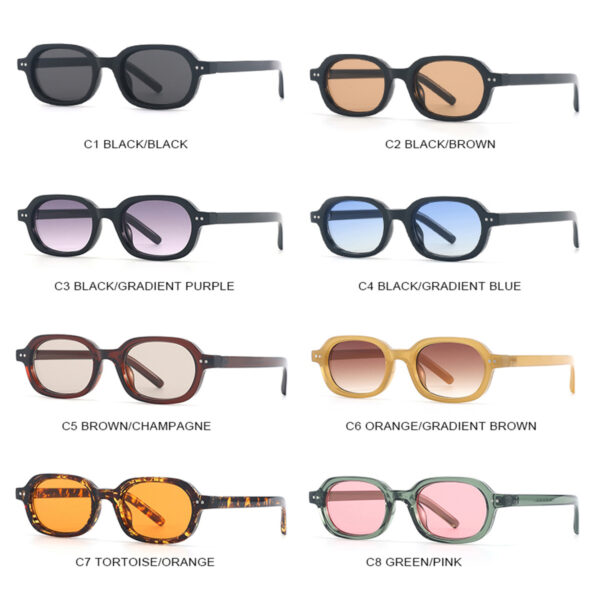 Wholesale Retro UV resistant oval shaped small frame sunglasses