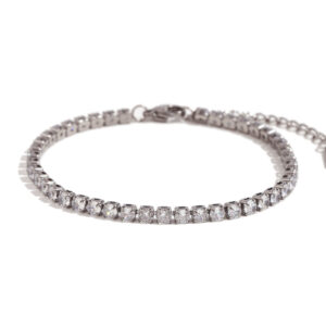 3mm zircon chain bracelet-Silver