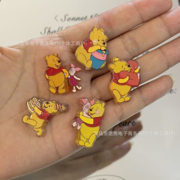 Wholesale 10pcs embossed yellow cartoon bear acrylic beads