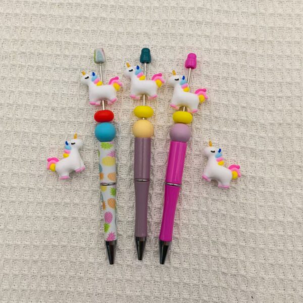 Wholesale 10pcs 3D Unicorn Silicone Cute Cartoon DIY Beads