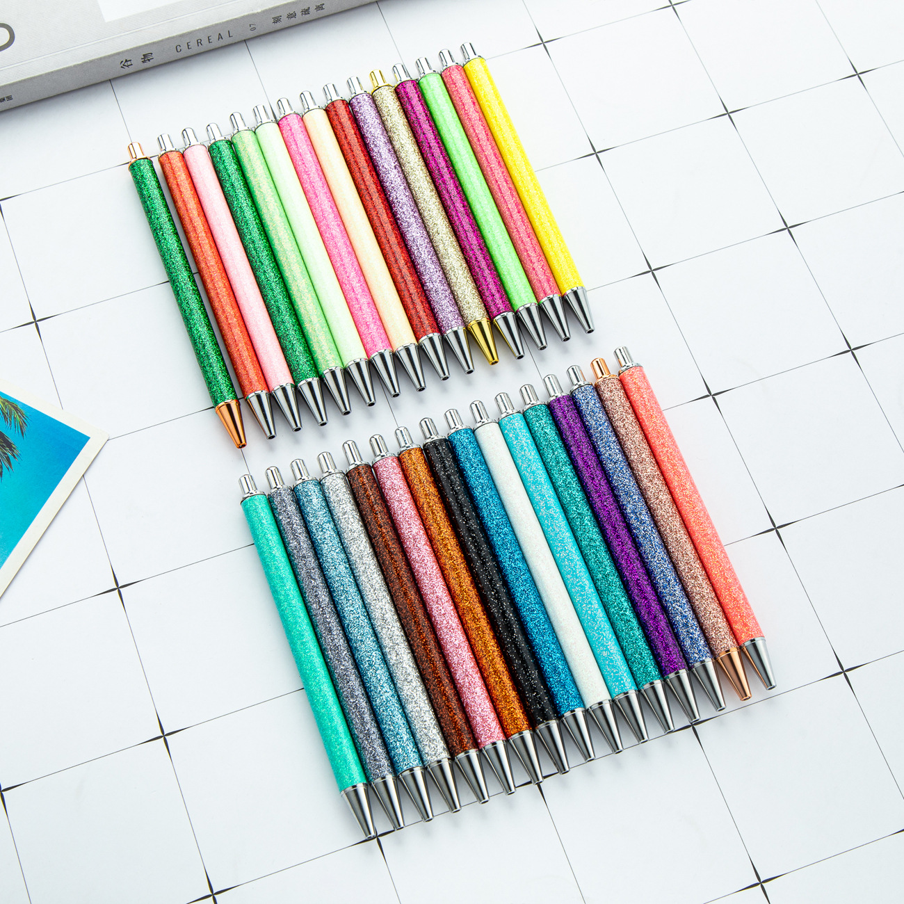 Wholesale Colorful creative foreskin glitter metal touch pen