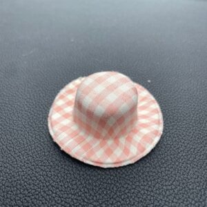 Pink and white plaid hat