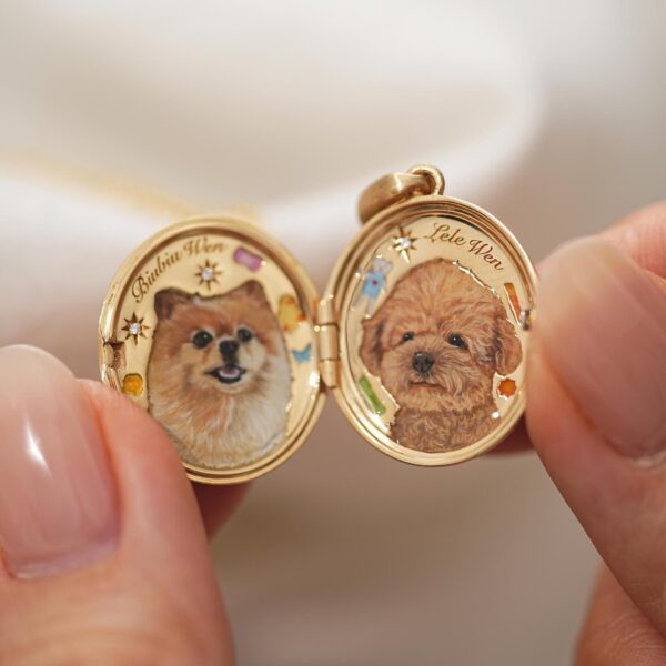 Wholesale Opening and closing photo album moon stars necklace