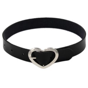 C1369: black-love leather-necklace