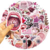 Wholesale 50pcs Cartoon Pink Daily Waterproof Vinyl Stickers