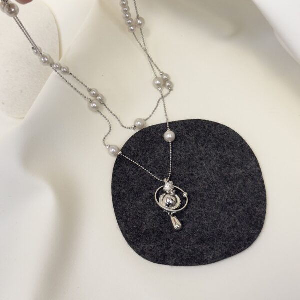 Wholesale Pearl Saturn Cross Detachable Stackable Necklace