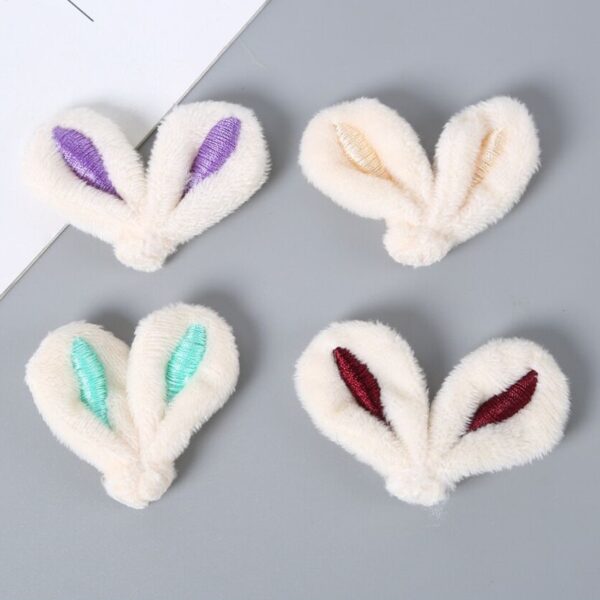 Wholesale Colorful hairy rabbit ear embroidery clothing DIY Patches