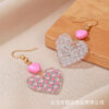 Wholesale Pink Peach Heart Valentine's Day Acrylic Earrings