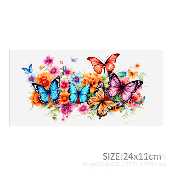 Wholesale Butterfly sunflower printing 16oz Cup UV DTF Wraps,