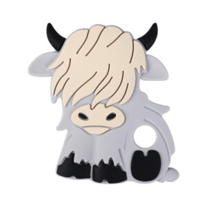 Gray highland cow teether