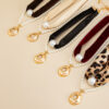 Wholesale Leopard-print velvet pearl layered necklace