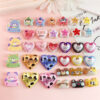 Wholesale 10pcs double-sided printed panda head heart-shaped pentagram acrylic beads